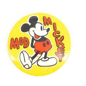 Mickey Mod Metal Pinback Button Walt Disney Productions A Benay-Albee Product